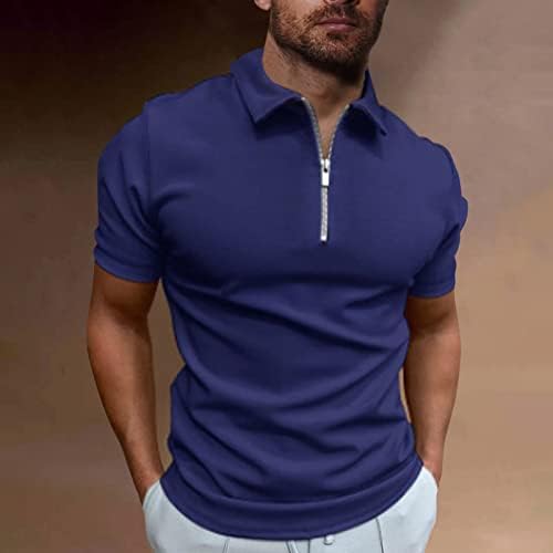 Camisas masculinas RTRDE MENINAS PORTURA O SMUMO DE MUNDA CURTA DE MUNDA CURTA Golfe Zipper casual Top Shirt Polo Shirts