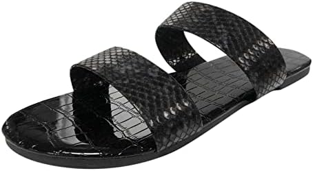 Slippers for Women Women Indoor Outdoor Spring Summer Summer Snake Print Flusable Aberto Aberto Estilo Romano Praia Flip Sandals