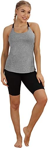 Tampas de treino da IcyZone Braw em sutiã - Tamas de ioga atlética feminina, camisetas de ginástica de exercício de corrida