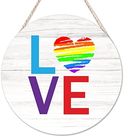 Arupkeer Welcome Sign LGBT Pride Round Wood Sinais de Nova Jersey, onde você pode ser qualquer coisa Sign Orgulho Bissexual Farmhouse Woodshop Garage Wall para LGBTQ Queer Gay Lesbian Housewarming Presente 14x14in