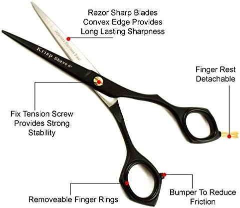 Tesoura profissional de corte de cabelo - barbear krisp scissor de qualidade de barbeiro de aço inoxidável - tesouras