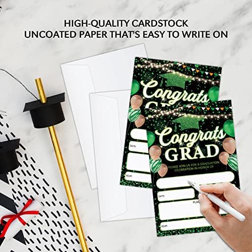 25 PCS Cartões de convite de graduação com envelopes para pós -graduação - 2023 Festa de graduação Supplies - College