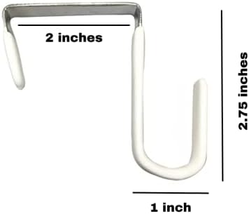 Evlots sobre os ganchos da porta para portas largas, 4 compacta o gancho de porta de metal com revestimento de borracha branca