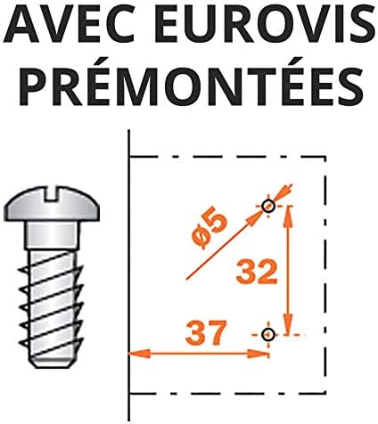 Saligo de 0 mm Placa de montagem parafuso euro 2 came