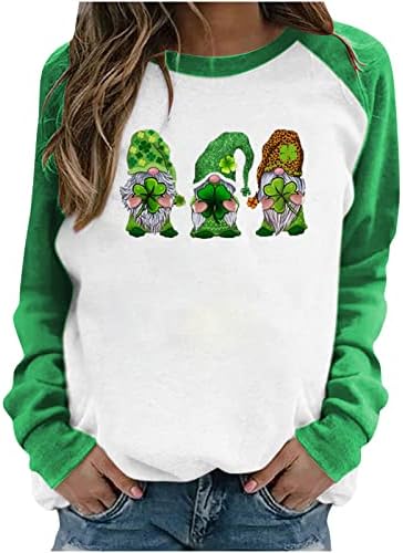 Moletom de Moldura de Moldura de Moldura de Molho de Mulha Longa Feminina Gnomo Irlanda Shamrock Leprechaun T-shirt