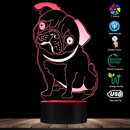 The Geeky Days French Bulldog liderou a noite Light Frenchie Cach