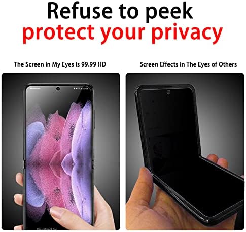 Seyoulala Galaxy Z Flip 3 5G Protetor de tela, 1 PCS do lado de fora para Samsung Z Flip 3 5G Protetor de tela de privacidade,