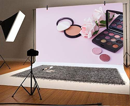 Baocicco 5x4ft compõe cenário de vinil fundo fotografia leve tom roxo cosméticos moldura ocular maquiagem pó shadow pó rosa maquiagem
