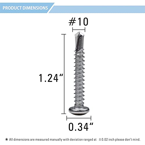 Jatovo 10x1-1/4 Phillips Cabeça Phillips Self Drilling parafusos 410 parafusos de chapas de chapas de aço inoxidável -50pcs