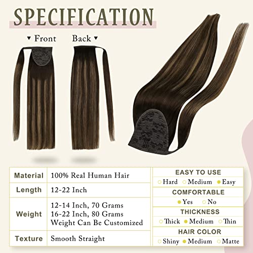 Extensões de rabo de cavalo de brilho completo cabelos humanos com embrulho de clipe em torno da extensão de cabelo de rabo de