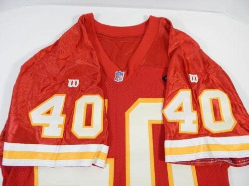 1994 Kansas City Chiefs Bracy Walker #40 Jogo emitido Red Jersey 75th Patch 434 - Jogo da NFL não assinado camisas usadas