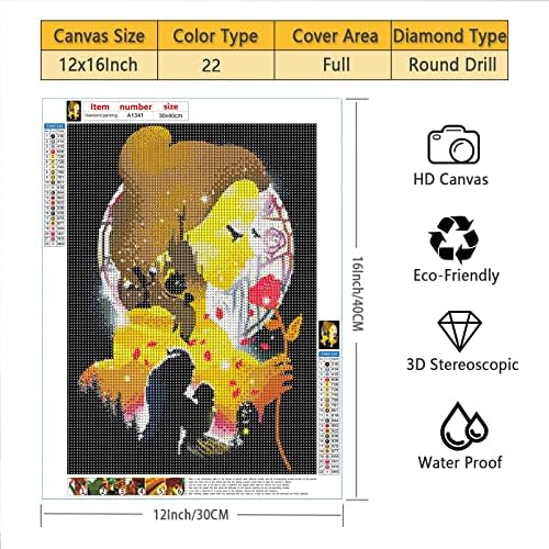 Sonsage Princess Diamond Painting Kits para adultos de desenho animado de diamantes tinta arte de arte por broca completa Gem Craft for Home Wall Decor Presente 12 * 16 polegadas