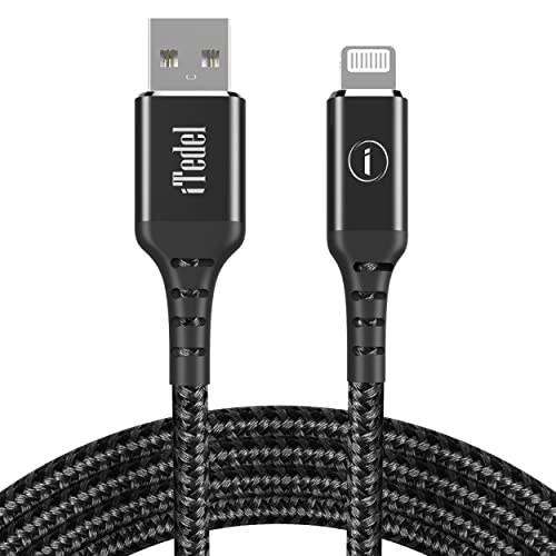 Itedel Lightning to USB Candimento de carregamento de 4,0 pés Apple MFI Nylon trançado o carregador de iPhone USB A para o cabo