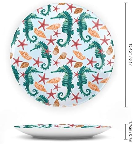 Cascas manchadas de cavalo marinho de cavalo -marinho china placas decorativas com ornamentos pendurados pratos de jantar