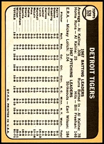 1968 TOPPS # 528 TIGERS EQUIPE DETROIT TIGERS NM/MT TIGERS