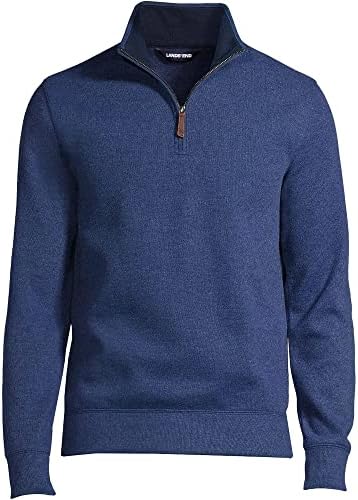 Lands 'End masculino Bedford Rib Quarter Zip Sweater