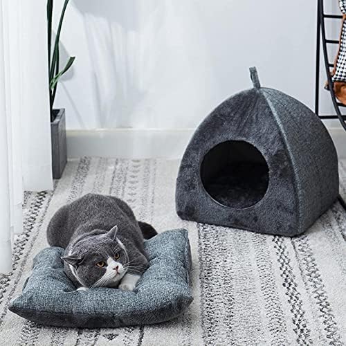 Deflab Cat Nest Triangle Cat Kennel Pet Tent Cave Sagão de dormir espesso de lã quente Cama confortável