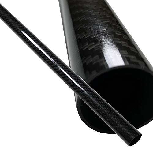 Karbxon - tubo de fibra de carbono - preto -25mm x 23mm x 500 mm - hastes de fibra de carbono ocas - tubos de carbono brilhante -