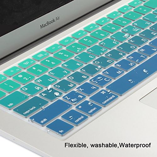 Batianda Russian Alphabet ombre Color Teclado Protetor Protetor de silicone à prova d'água para Apple MacBook Air 13 Mac Pro 13 15 17 polegadas