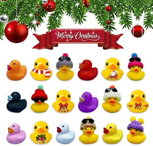 Calendario de Adviente de Navidad 2022 Para Niños, Calendário de Cuenta Regresiva de Navidad con patos de goma, para decoración de Fiesta en el hogar para juegos sensoriales