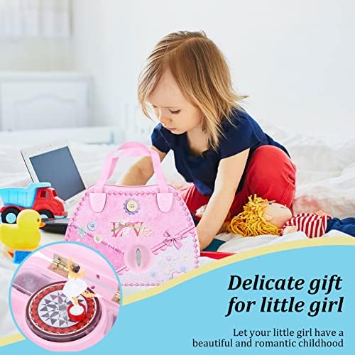 Caixa de música para meninas, caixa de armazenamento de jóias de bolsas com dança de garotas de garotinha de brinquedo de brinquedo de ornamento decoração