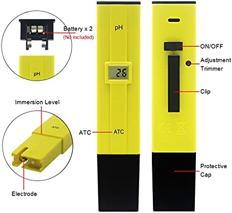 Sawqf digital pH medidor de água testador caneta 0-14 pH alta precisão para aquário Laboratório de alimentos para solo Monitor de pH ATC portátil