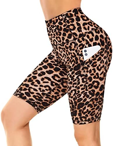 Shorts de motociclista nexiepoch para mulheres com bolsos - 8 de tamanho alto de cintura alta shorts para treino de ioga no verão