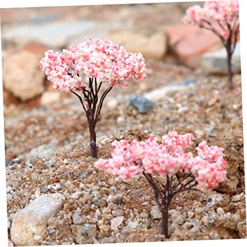 Yard We 10pcs decoração de minitros de bomba de decoração rosa mini modelo árvore pequena árvore de plástico árvores
