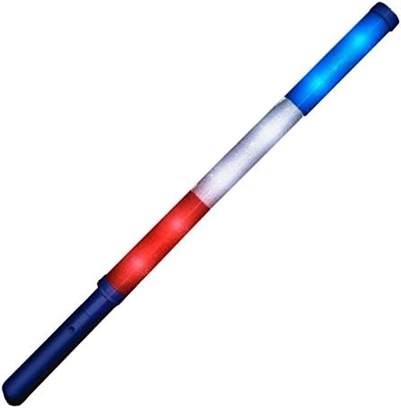 USA Independence Day Plashing Stick Baton - Red, White and Blue LED Colors - Light Up - 4 de julho - 18 polegadas