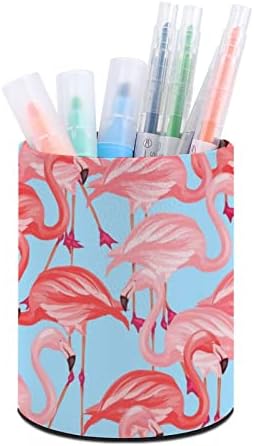 Tropical Rosa Flamingo Pen Pen Pen Porta Copo para organizador de mesa Cup de escova de maquiagem para o escritório