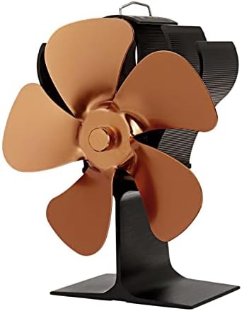 Uongfi Black Stove Fan 5 Blades Calor Power lareira ventilador de madeira queimador de madeira silenciosa lareira lareira