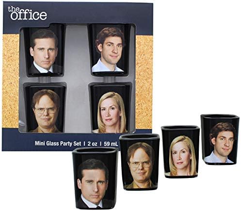 Apenas funky the office colecionable personagem shot glass drinking game | Apresenta Michael, Jim, Dwight e Angela