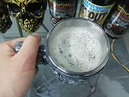 Clássico de aço inoxidável reutilizável Viking Skull Cups Canecas de café para mulheres e caneca de cerveja para homens