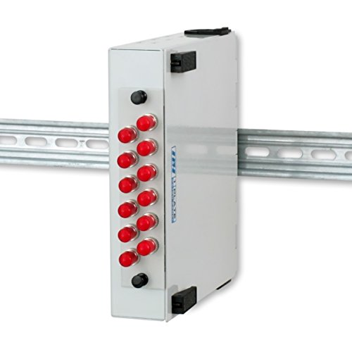 Painel de remendo de fibra óptica - trilho DIN ou montagem de parede com placas adaptadoras de modo único ST, SC e LC