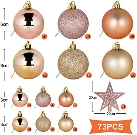 Lemonfilter 69 PCs Ornamentos de bola de natal Sritar decorações de natal Decorações de natal A enfeites pendurados para a festa