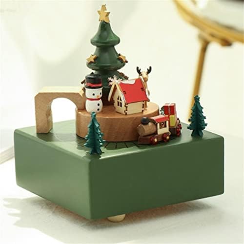 Mxiaoxia Wood Carousel Christmas Music Box Little Girl Girl Birthday Gift Furnishings Decorações retro Caixa de música