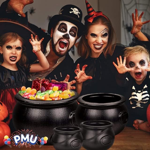 Caldeirão de Halloween PMU - Determinante de Candy de Candidatos de Plástico para Crianças - Favores de Partidos de
