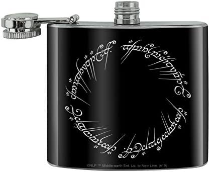 O Senhor dos Anéis Mordor Script Script Stainless Aço 5oz Drink Frasco Rim