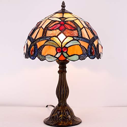WerFactory Tiffany Tabela Lamp Table Stilokd Stilado Flor de Liaison estilo de leitura Luz de cabeceira 12x12x18