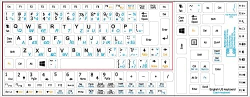 4Keyboard tcheco inglês netbook etiqueta de teclado layout fundo branco