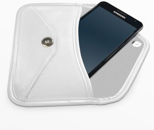 Caixa de ondas de caixa compatível com Nokia 8 - Bolsa de mensageiro de couro de elite, design de envelope de capa de couro sintético para Nokia 8 - Ivory White
