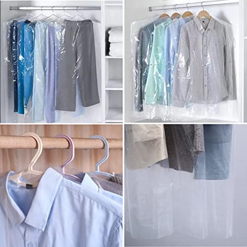 Sacos de vestuário transparentes de 100 pacotes capa de pó de plástico para trajes de dança de roupas penduradas roupas de