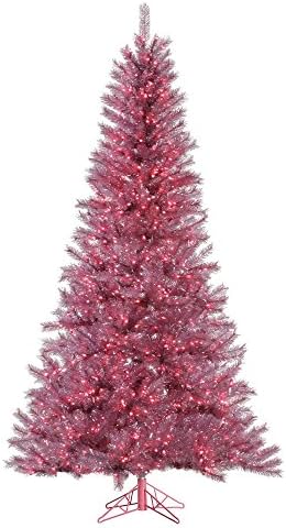 Vickerman 45 Orchid Pink Tinsel Artificial Christmas Tree com 200 luzes rosa