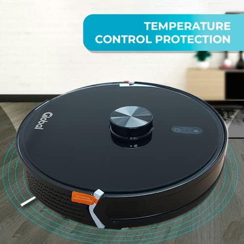 Global Electronics Robotic Vacuum Cleaner AT900 Proteção de controle de temperatura preta Digital LED Display Host Enchting Dustbin