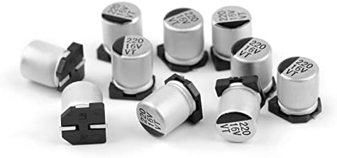 Gande 20pcs Capacitor eletrolítico de alumínio SMD 6.3x5.4mm 6.3V220UF 10V100UF 10V220UF 16V47UF 16V100UF 25V33UF 25V47UF 35V22UF