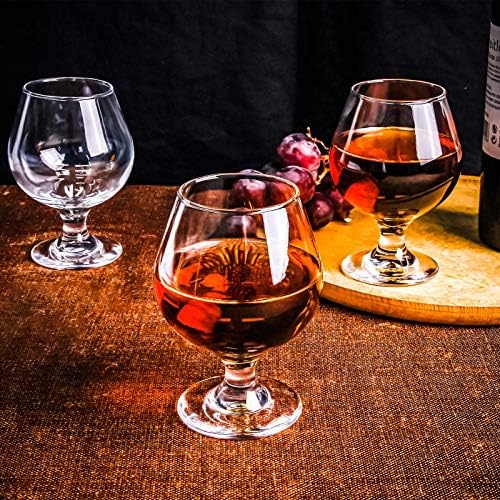 Brandy Snifters Conjunto de vidro de 6, 12 oz clássico de conhaque clássico conhaque conhancos de vidro conjuntos perfeitos para escoceses e bourbon, copos de degustação de cerveja curta