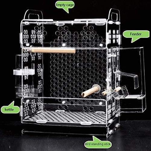 Gaiola de pássaro gaiola de papagaio, presente para amantes de pássaros casas de pássaros acrílico gaiola de pássaro papagaio transportador