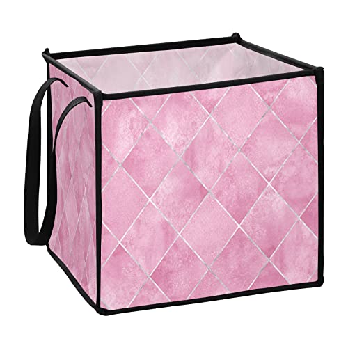 Luxo de luxo rosa Binguez de armazenamento de armazenamento colapsável cesta de armazenamento de brinquedos cesta de lavanderia