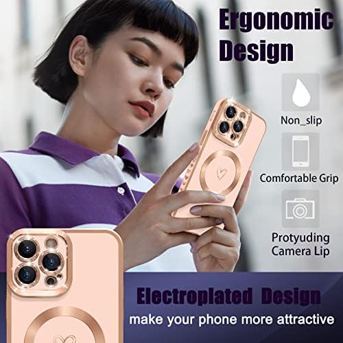 YKCZL Compatível com o iPhone 14 Pro Max Case com magsafe, luxuosos Caso magnético de proteção de lentes de câmera completa