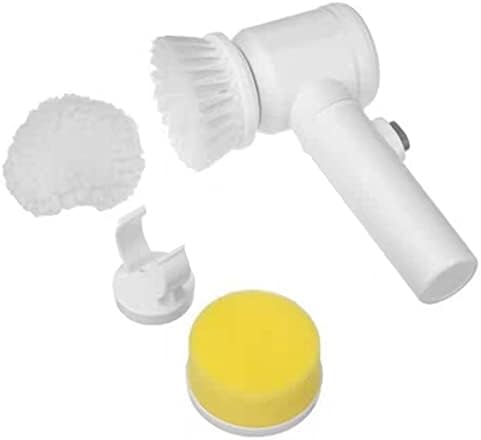 Brush de limpeza elétrica sem fio N / B, lavagem por mão de 3 em 1 de mão, com 3 cabeças de escova de limpeza substituíveis e gancho